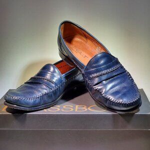 VINTAGE BRASSBOOT DONATO NAVY MENS SLIPON LOAFERS...MADE IN SPAIN...1990'S